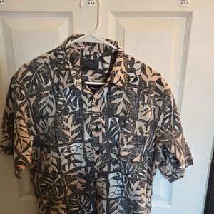 Vintage Weeds Black and White Geometric Casual Shirt